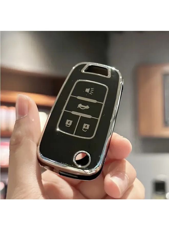 Gray Key Fob Cover For Chevrolet Impala Camaro Cruze Equinox Malibu Sonic GMC Terrain Buick Regal Verano 4 Buttons - Image 3